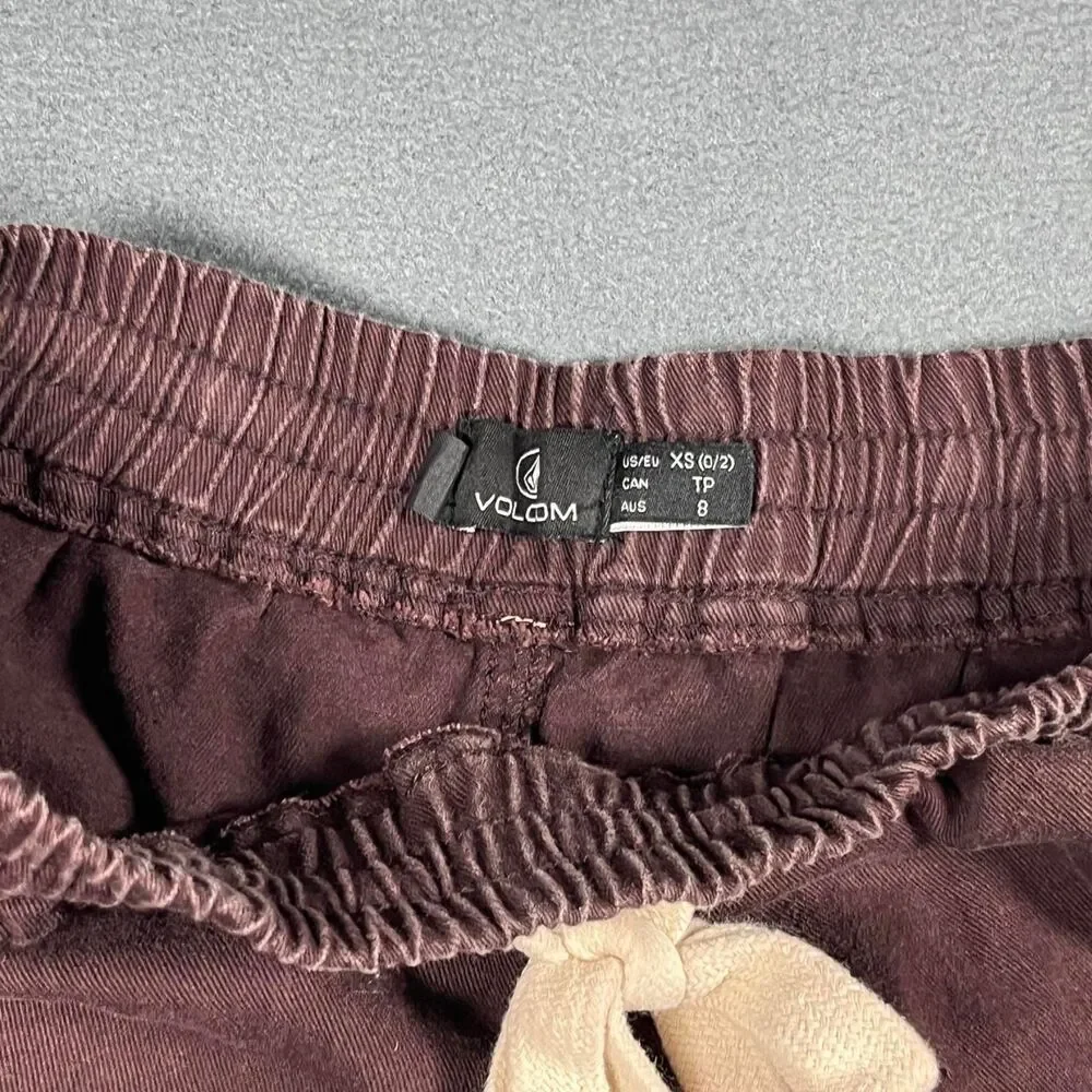 Volcom Women's Brown and Burgundy Shorts - Picture 3 of 6